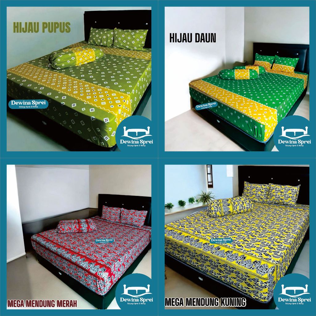 RATUNYA SPREI - Sprei Batik Solo Motif Mega Mendung (Tinggi 40 cm) ukuran 120x200 160x200 180x200 20