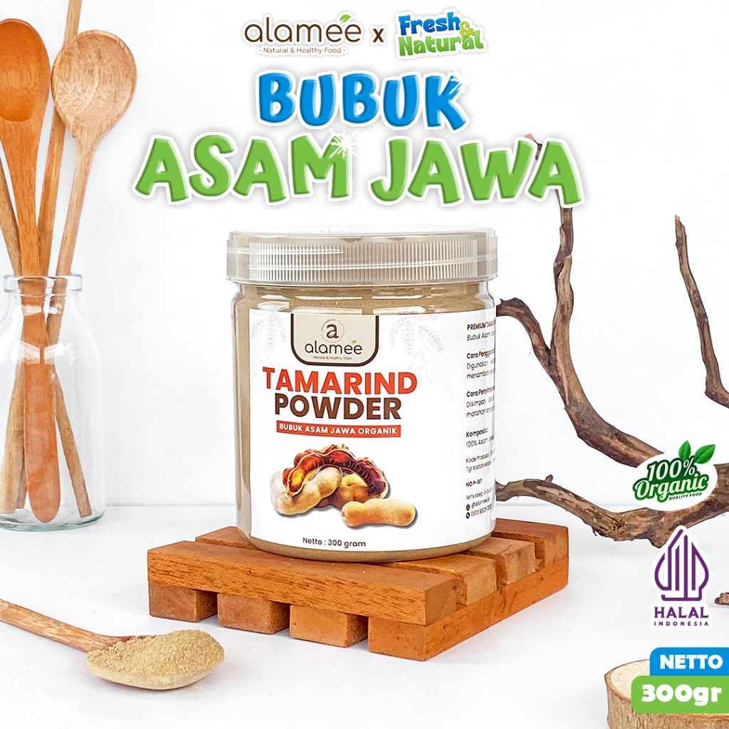 

ALAMEE Bubuk Asam Jawa Tamarind Seasoning Poweder Murni Tanpa Campuran Bumbu Masakan Dapur 300gr fresh and natural