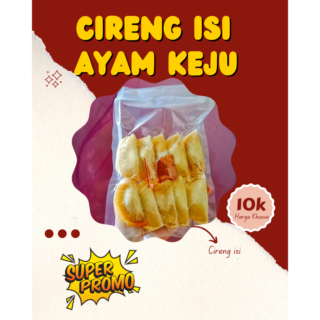 

Cireng isi ayam pedas keju