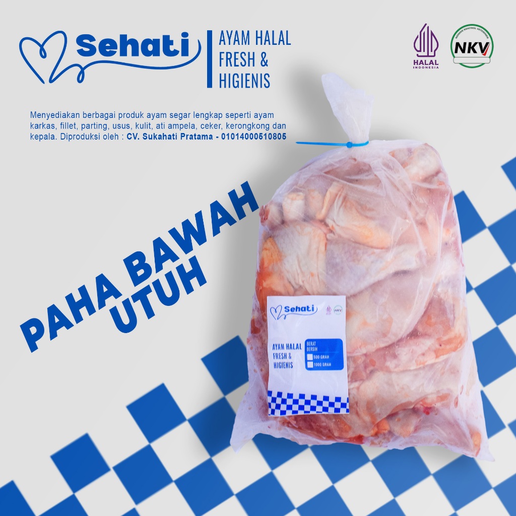 

Paha Bawah/ Pentung/ Drumstick 1Kg 100% Halal Higienis