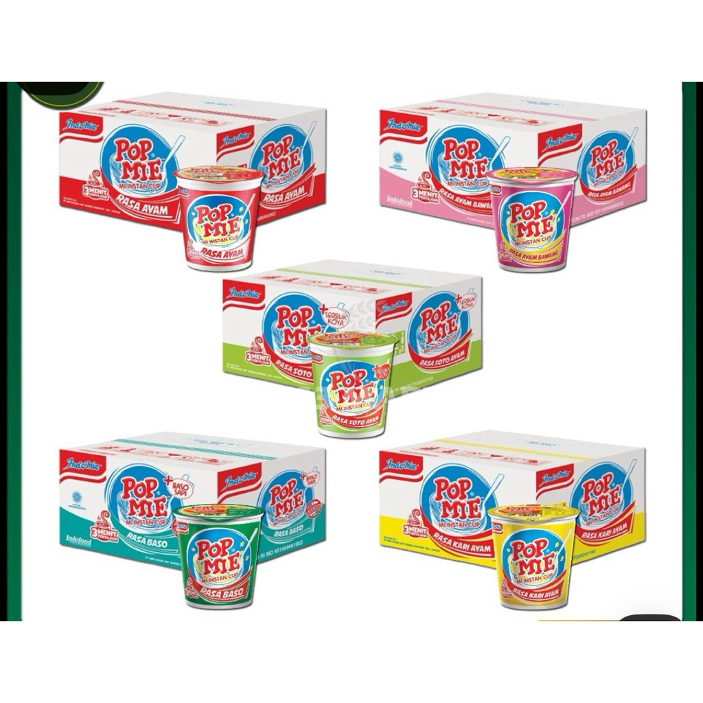 

Pop Mie Kuah 1karton isi 24pcs Goreng 12pcs