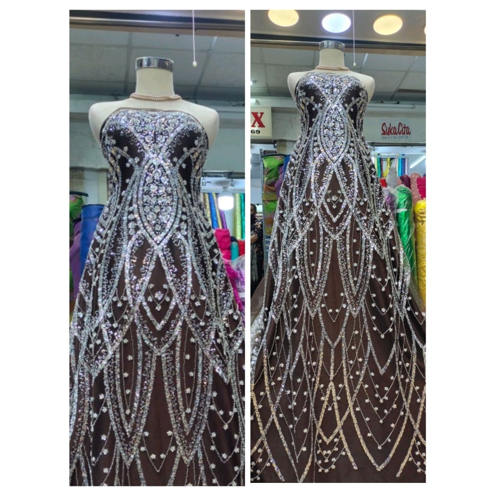 Bahan Kain Tulle Full payet permium kain wanita Full Payet Terbaru
