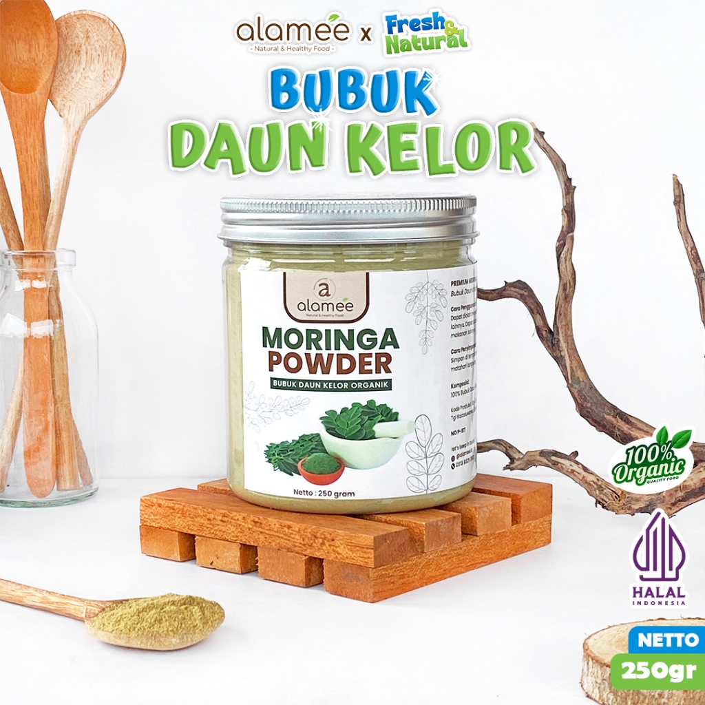 

ALAMEE Bubuk Minuman Daun Kelor Moringa Powder Serbuk Daun Kelor Herbal Tanpa Gula 250gr fresh and natural