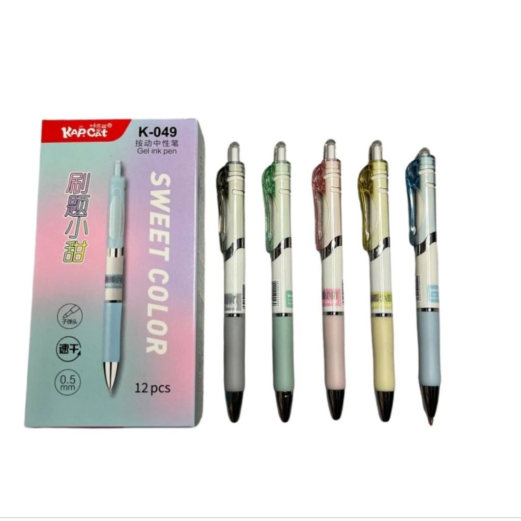 

Pulpen Cetek / Bolpoin / Pen Tinta / pena cair K-049 0.5mm 1pack isi 12pcs tabung penuh murah berkualitas