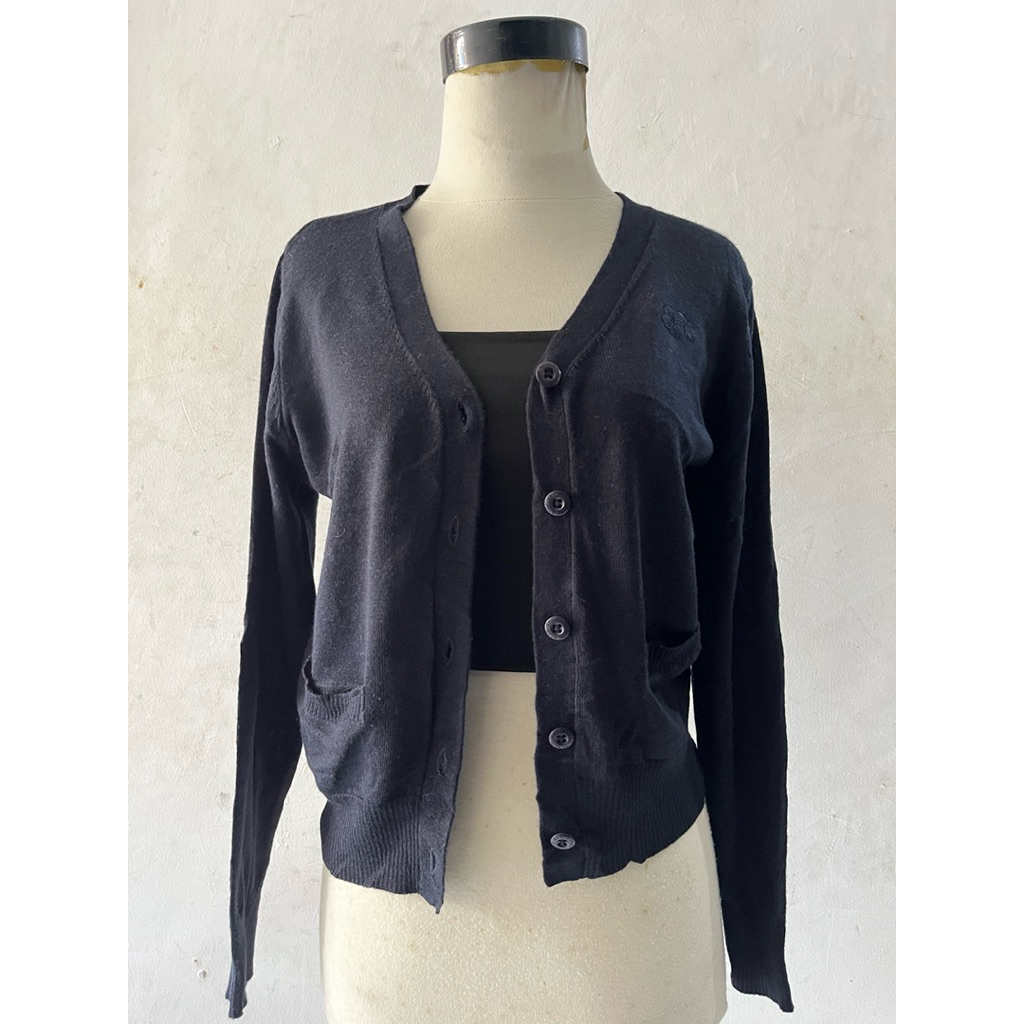 Cardigan Navy Kantong / Preloved Cardigan navy kantong