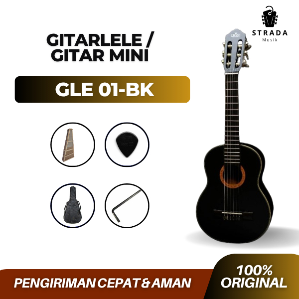 Gitarlele  GLE 01-BK Gitar Mini Guitar Kecil Akustik Original Murah Cocok Untuk Pemula Anak Dewasa B
