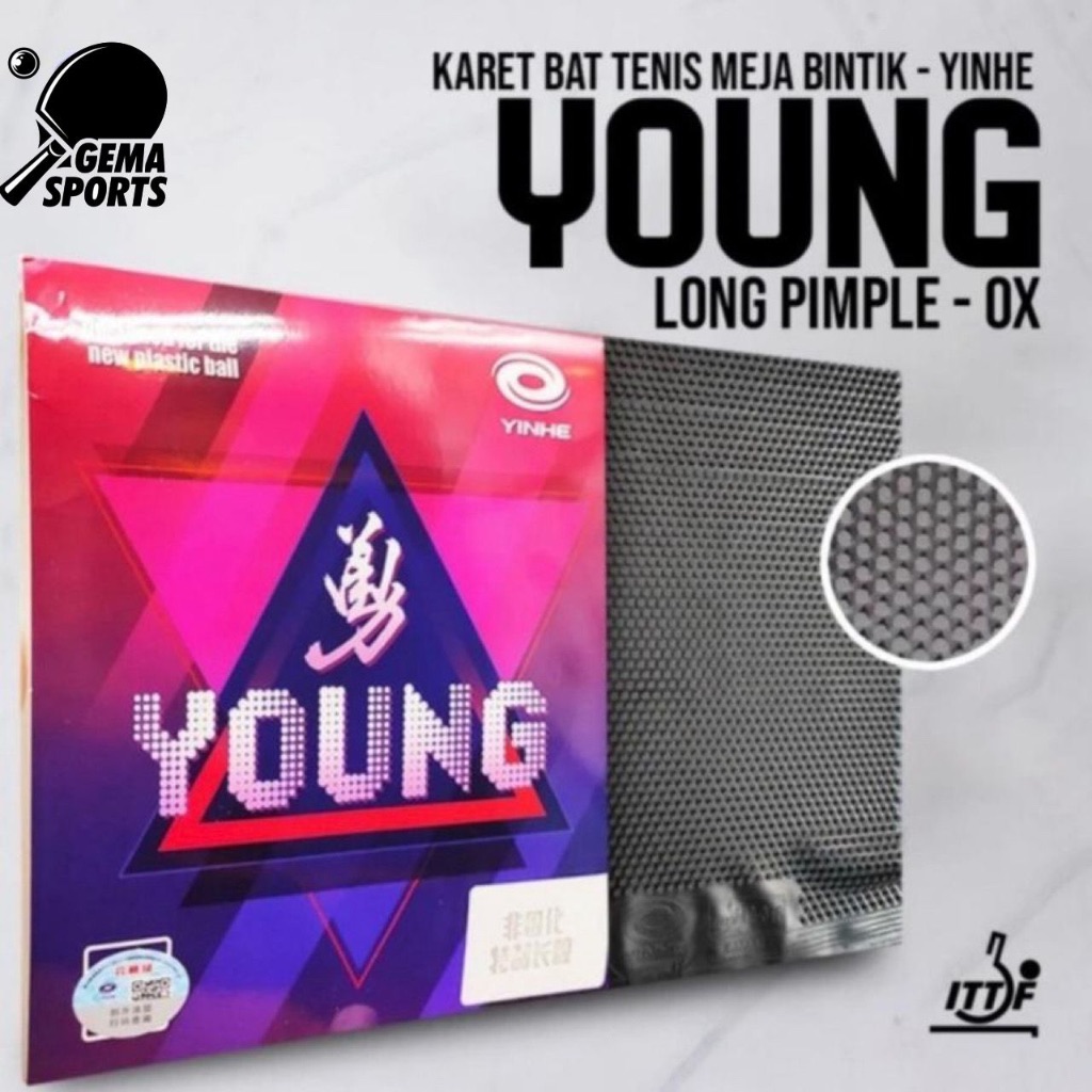Karet Bet Pingpong Tenis Meja YINHE YOUNG OX Bintik Panjang