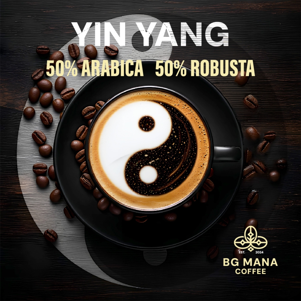 

Yin & Yang 50% Arabica Blend 50% Robusta Biji Kopi / Coffee Beans - BG Mana Coffee