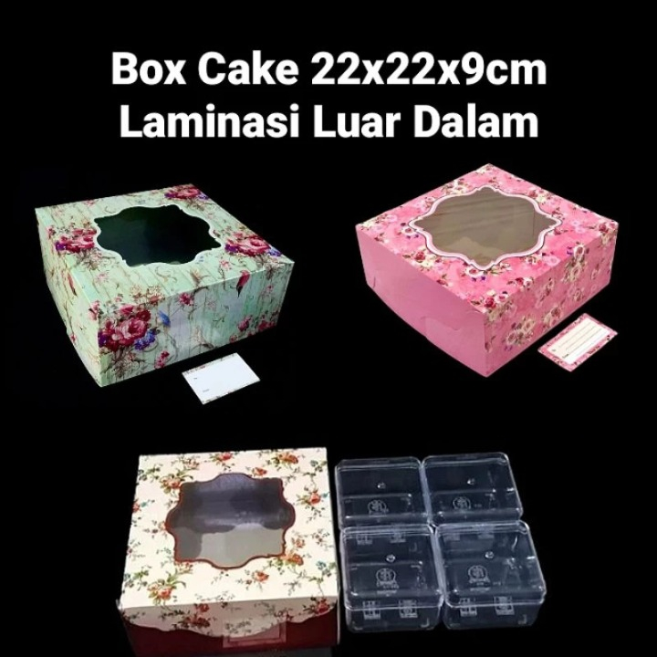 

Box Cake Kue Bolu Brownies Ulang Tahun Kardus Pudding Motif Flower Laminasi Luar Dalam Free Kartu Ucapan Ukuran 22x22x9 cm