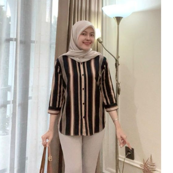 DAILY TOP SALUR RAYON JUMBO / KEMEJA WANITA MOTIF SALUR OVERSIZE