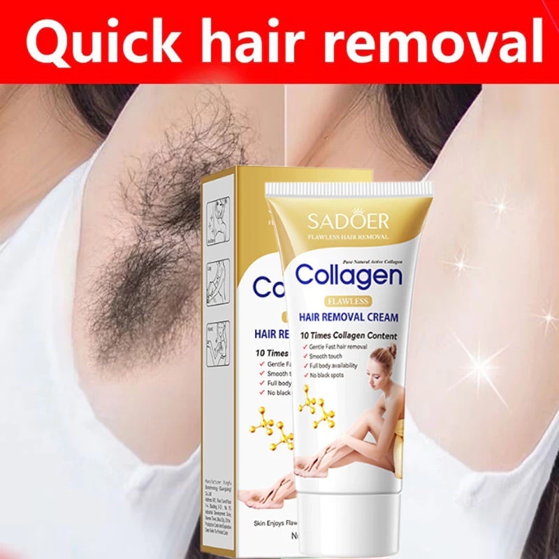 SADOER Hair Removal Cream Krim Penghilang Perontok Bulu Permanen Penghilang Rambut Alami Penghilang 