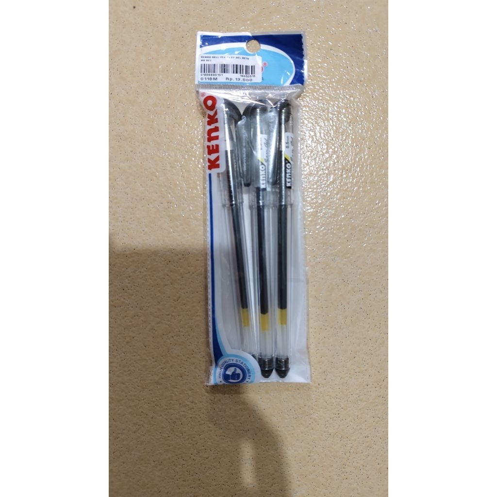 

isi 3pcs Pulpen Pen Kenko Easy Gel 0,5mm Hitam