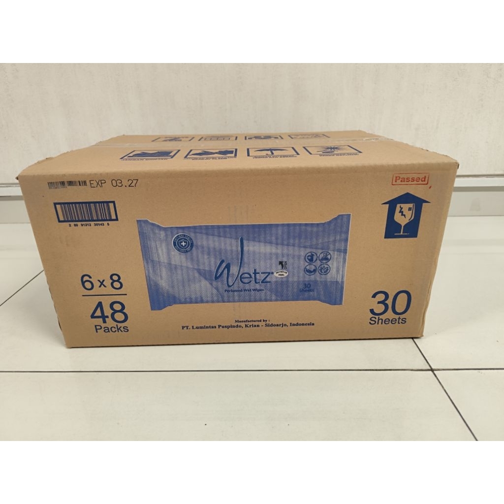 1 Dus )Tisu Basah Wetz Blue 30 Sheets – Isi 48 Pack