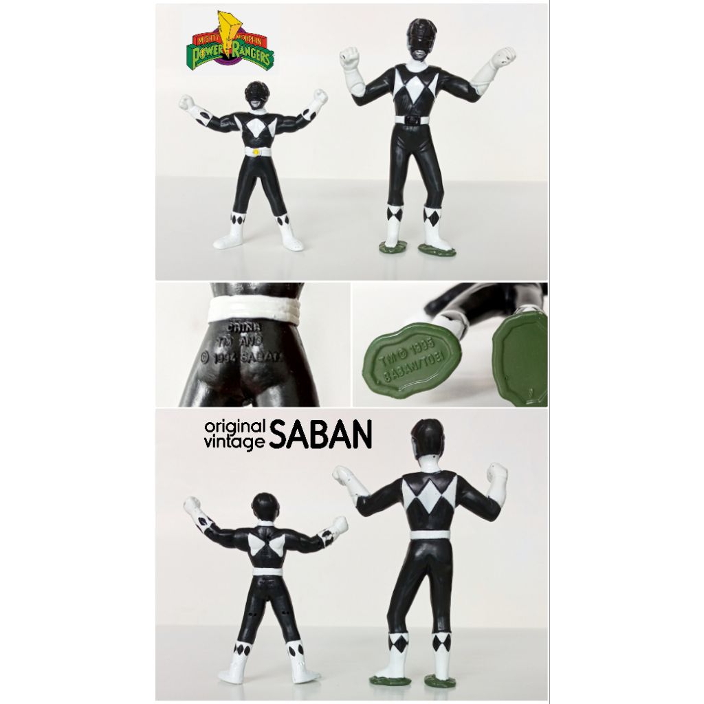 Action figure vintage Power Ranger Black original SABAN set