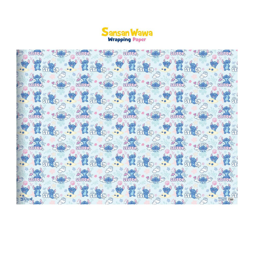 

(Paket 5 lembar) Karakter Mickey Stitch Kertas Kado jumbo Sansan Wawa uk 70 x 100cm - Cars Justice Lotso Kuromi Hello Kitty dll wrapping paper untuk birthday ulang tahun gift