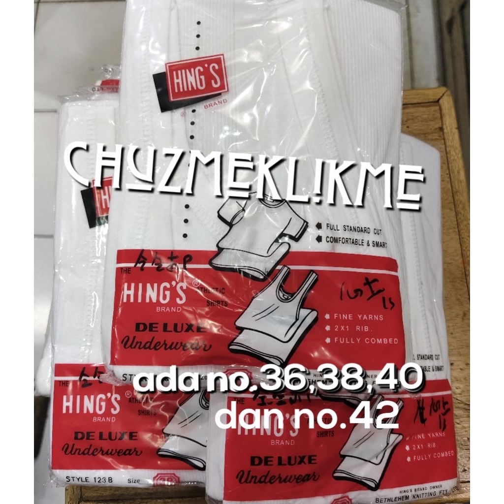 Kaos singlet pria Hing's/Singlet putih pria Hings/kaos dalam pria