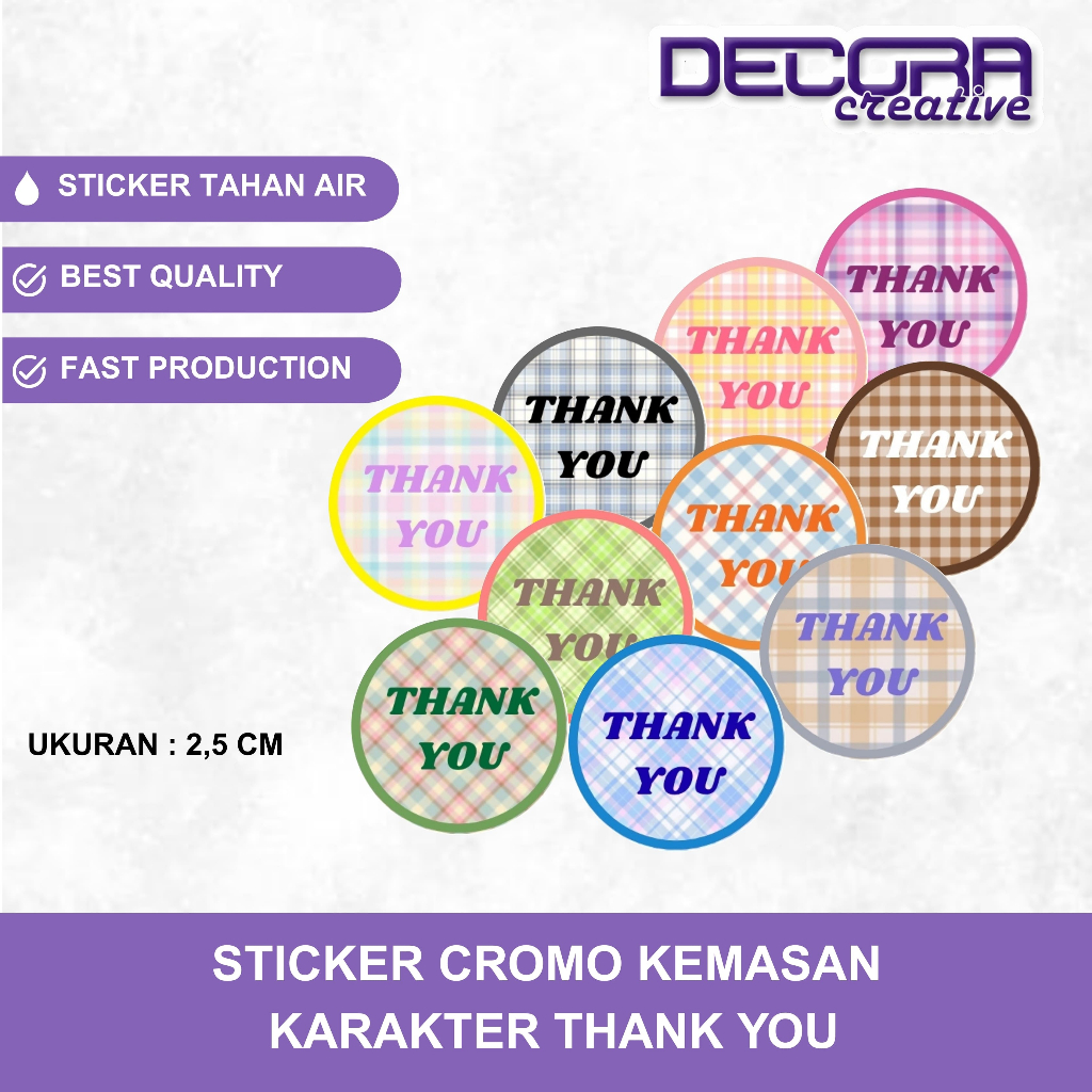 

(100 PCS) STICKER THANK YOU | STICKER KEMASAN TERIMA KASIH | STICKER SELAMAT MENIKMATI | STICKER THANK YOU AESTHETIC TARTAN