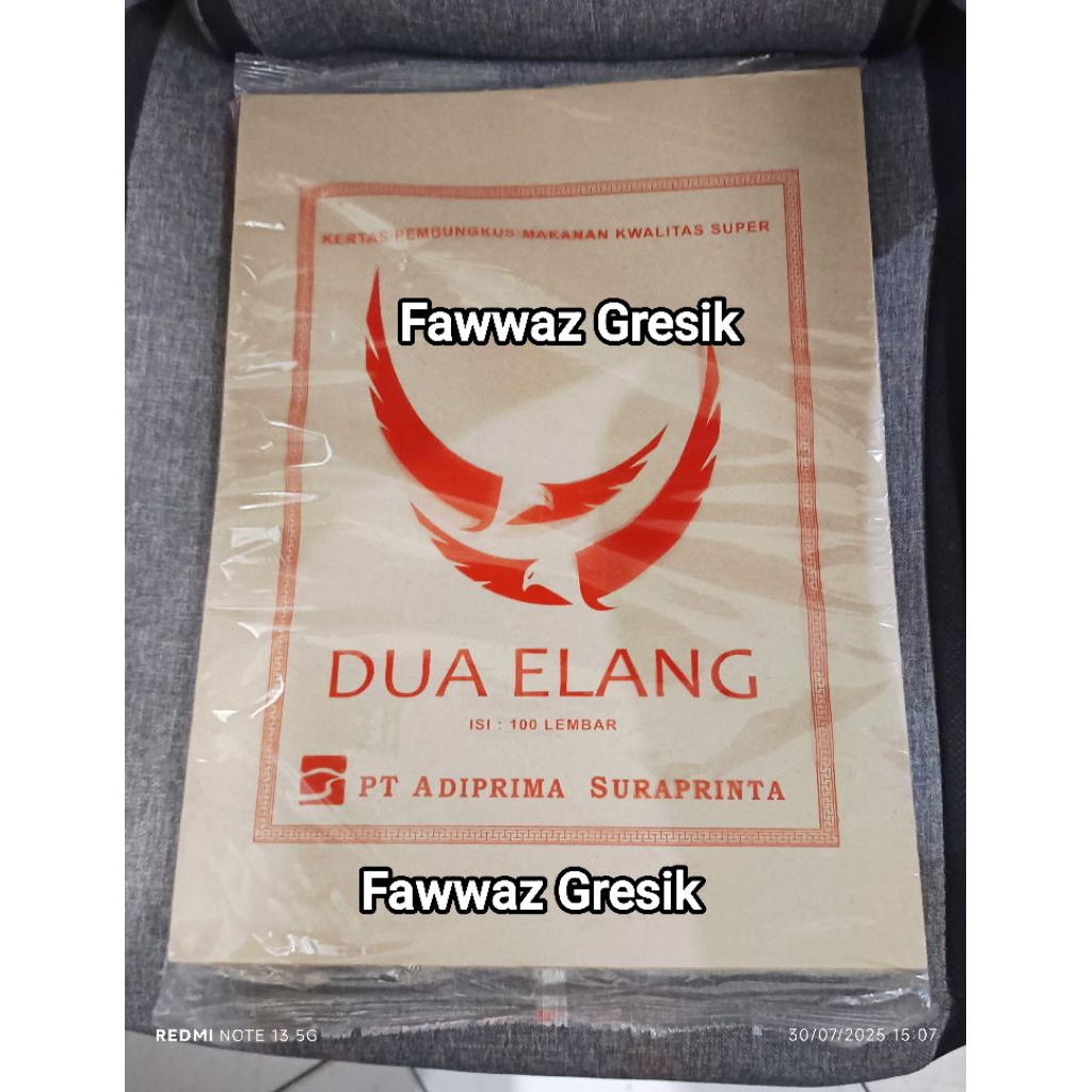 

Kertas Nasi Coklat Warteg Uduk Minyak Laminasi Ukuran 28 x 38 cm isi 100 lembar