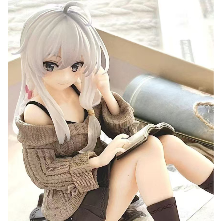 10cm anime figure elaina sitting reading action figures lovely girl elaina figure doll PVC model toy