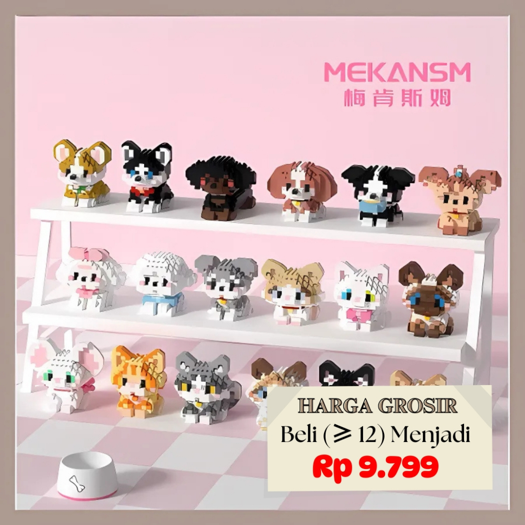 Nano Blocks Edisi Pat Lucu Mainan Balok Susun Mini Karakter Bricks Kucing Kitten Building Block