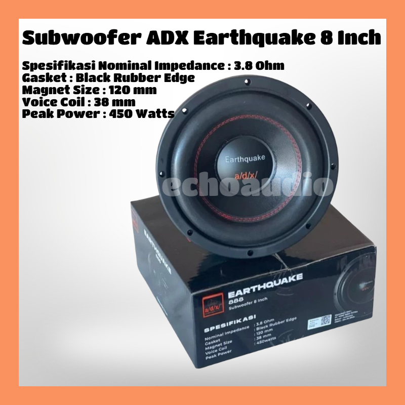 Subwoofer ADX Earthquake 8 Inch 450w Double Coil
