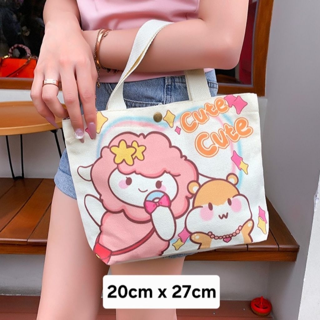 Tas Bekal Tenteng tangan Kanvas Premium import tas jinjing