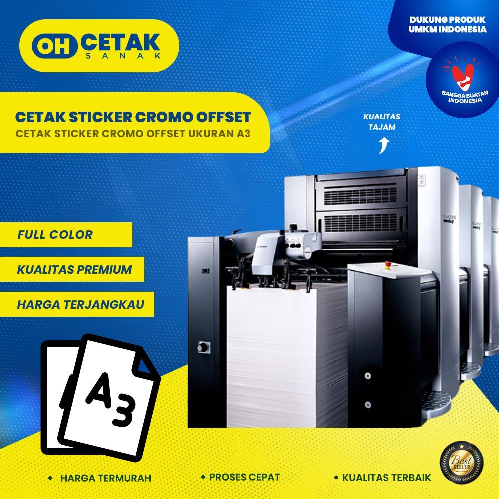 

Cetak Stiker Cromo Offset A3 – Minimal 1 Rim, Harga Hemat untuk Kebutuhan Massal!
