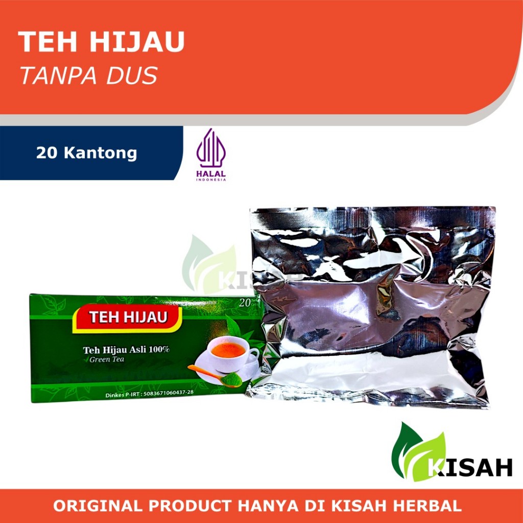 

[TANPA DUS] Teh Hijau Celup Tanpa Dus 20 Kantong - Green Tea 100% Asli - Turunkan Berat Badan & Detoks Tubuh