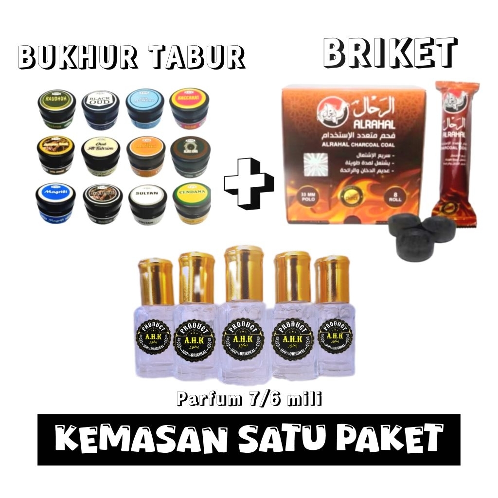 Paket Grosir Buhur Bukhur Dupa Hio Arab+Briket isi30gram