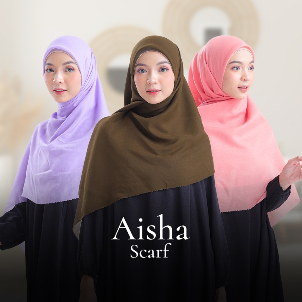 Delara Outfit - Scarf Polos Aisha Hijab Segi Empat Hijab Polos Jilbab Voal Polos Ukuran 130x130 cm