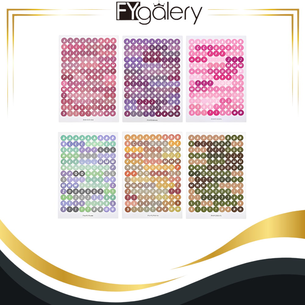 

FYgalery STICKER ALPHABET HURUF ANGKA DEKORASI PER LEMBAR Y3440