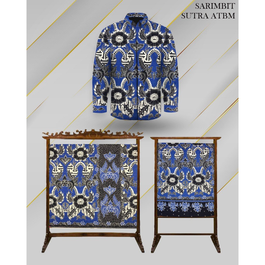 Kain Batik Tulis Couple Pasangan Sarimbit Sutra Biru ATBM BCHYT