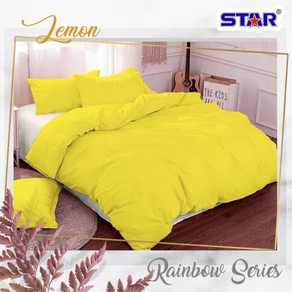 SPREI KATUN POLOS + ANTI GESER KATUN CVC STAR PREMIUM POLOSAN WARNA KUNING LEMON BUTERMILK & CITRUS 