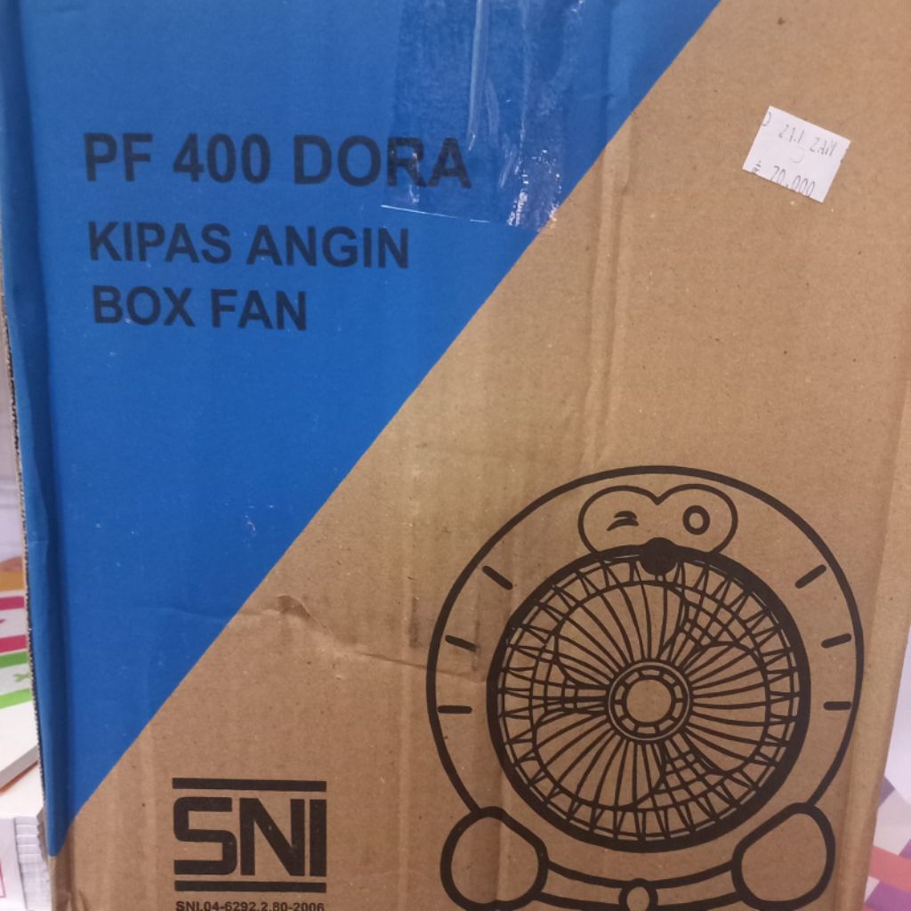 kipas angin box fan kecil kipas angin doraemon PF 400 dora