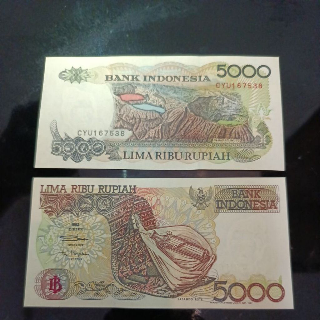 uang kertas kuno 5000 sasando kondisi bagus