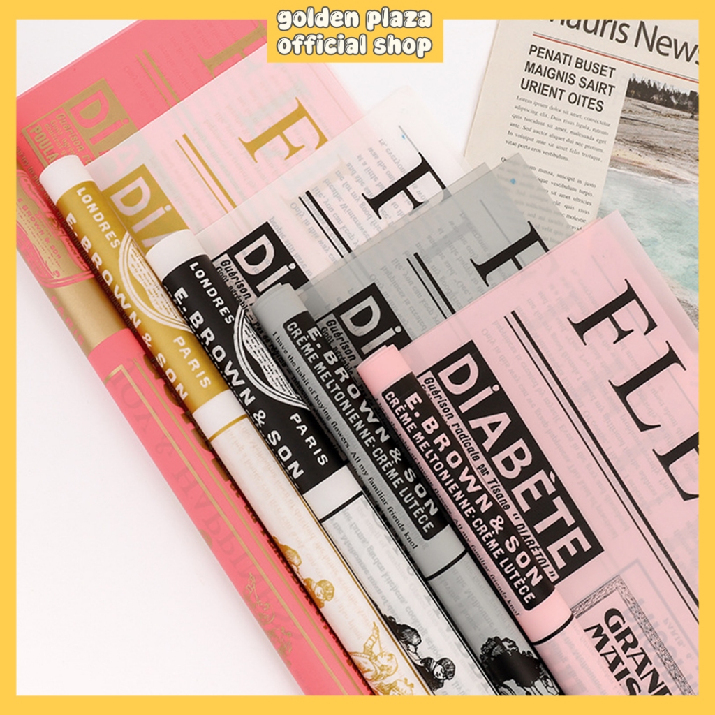 

(20 LEMBAR) Kertas Buket Newspaper Koran Flower Wrapping Paper Koran Cellophane KB6131