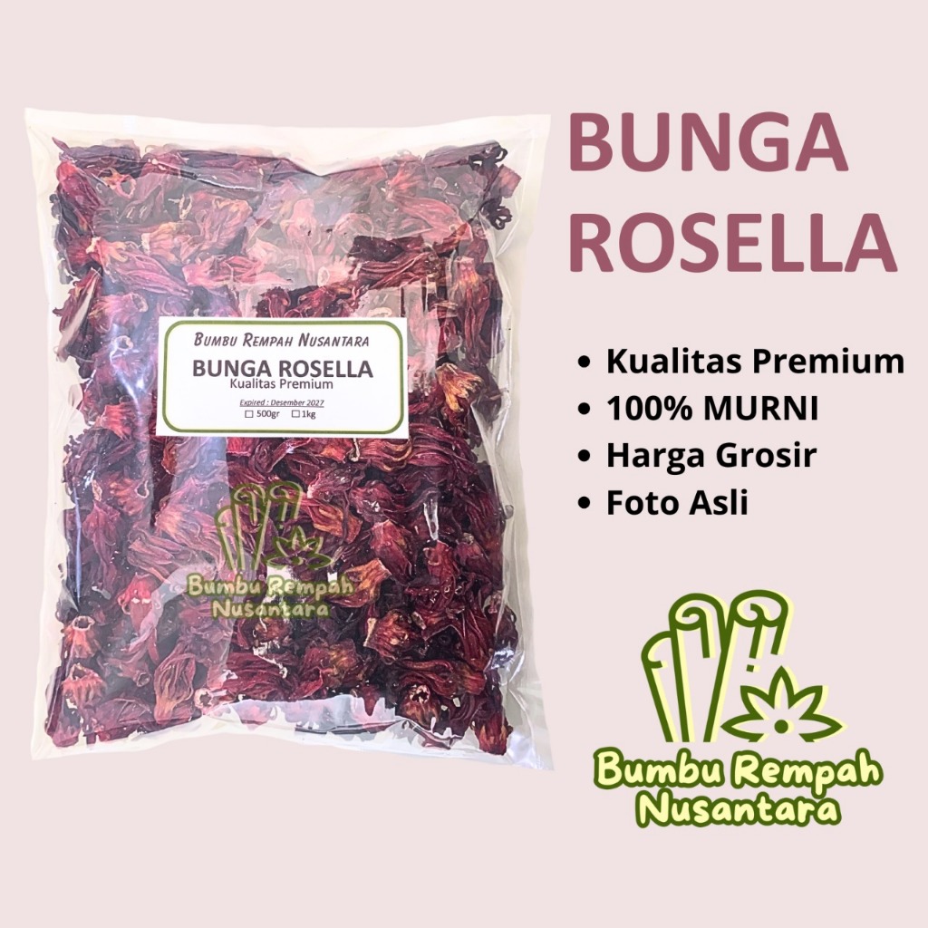 

Bunga Rosella 500g 1kg - Rempah Asli Murni | BUMBU REMPAH NUSANTARA | Bumbu Dapur Nusantara Grosir Murah