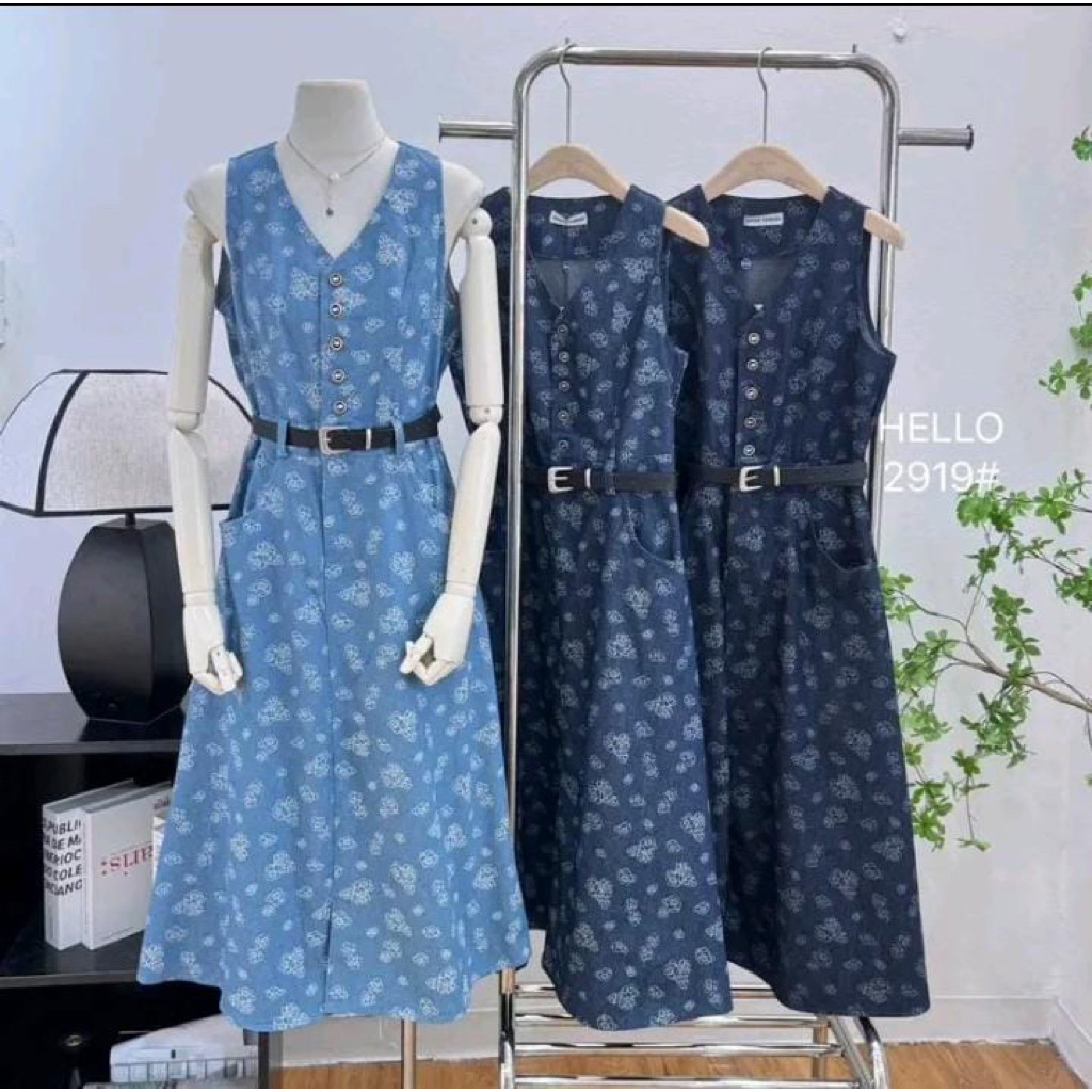 tunik jeans tali pinggang