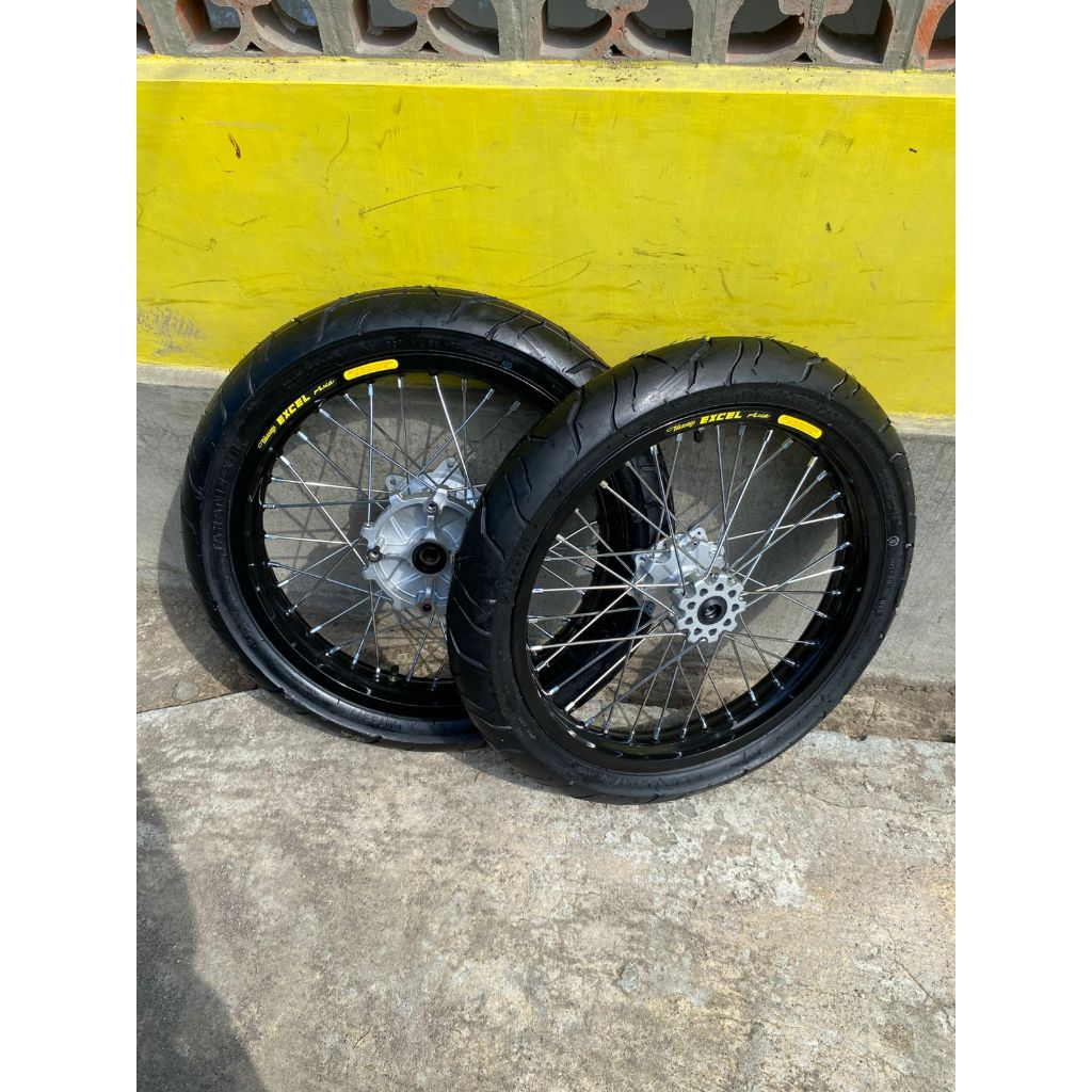 Velg Semi Cacing CRF 185/215 Ban Mizzle Baru Ring 17 Wheelset SUREX CRF Custome Takasago Excel Asia