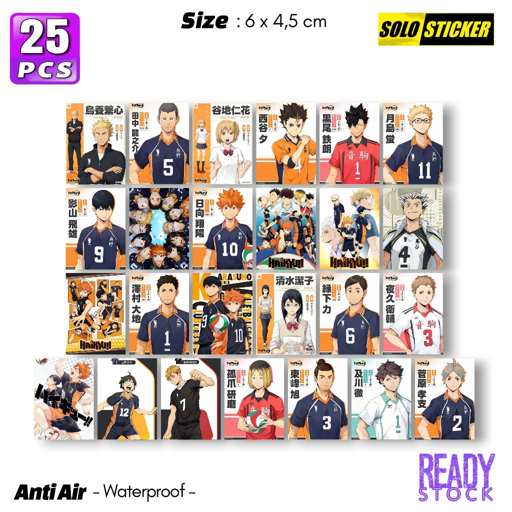 

Stiker Hologram Anime Haikyuu Waterproof Sticker Laptop Paper Stationery Tumbler HP Diary Notebook