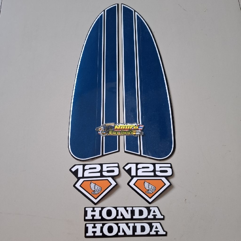 striping honda cb 125 CB125 biru dongker jadul kualitas