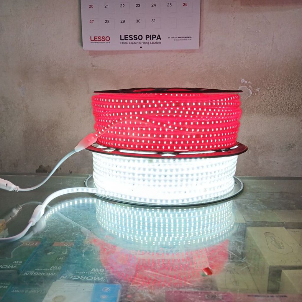 Led Strip Selang Jepit 120 Led Merah & Putih