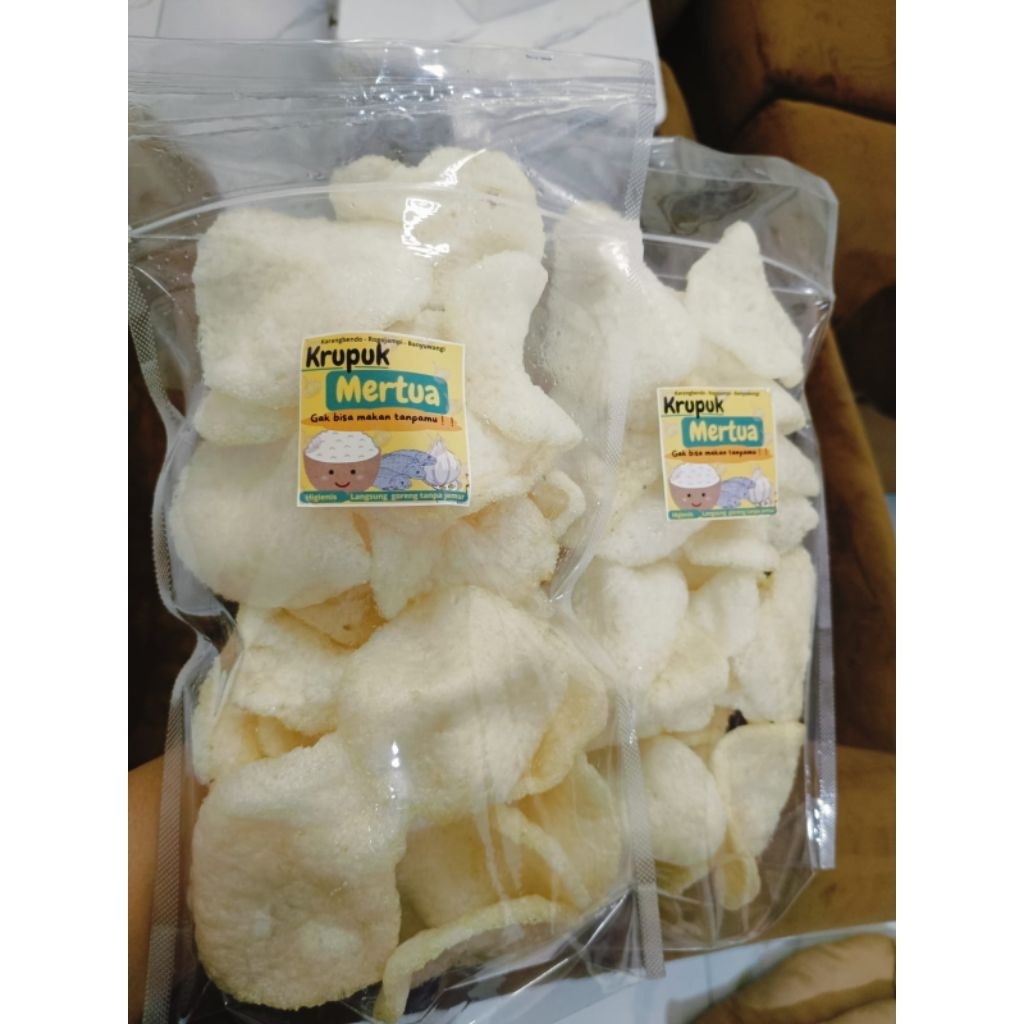 

Krupuk Nasi Ikan "KRUPUK MERTUA", KRUPUK RENYAH, GURIH, LEGENDARIS, TRADISIONAL KHAS BANYUWANGI