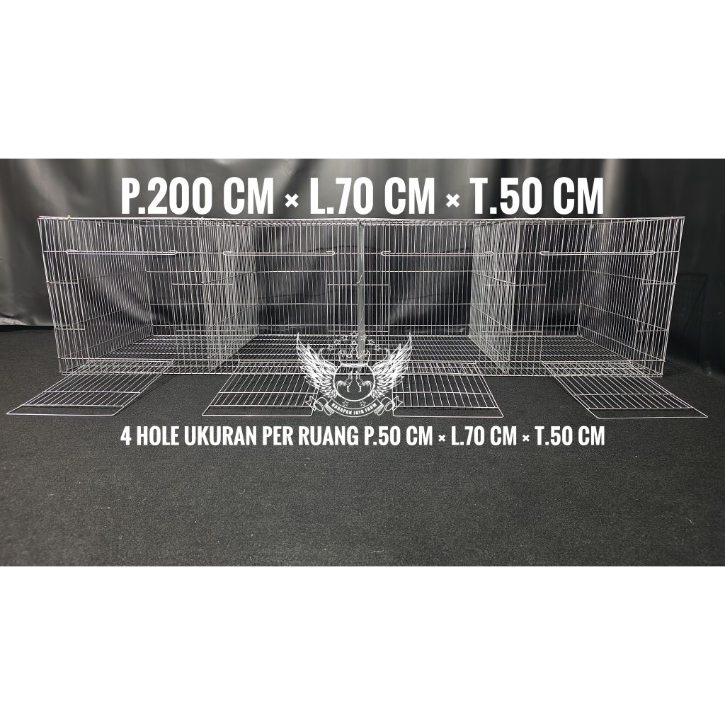 KANDANG KELINCI 4 HOLE P.200 CM × L.70 CM × T.50 CM BOX PEMBESARAN DOC AYAM DOD BEBEK BURUNG DARA