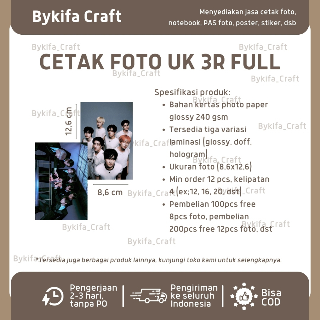 [BYKIFA]  CETAK FOTO 3R FULL - FOTO TERMURAH