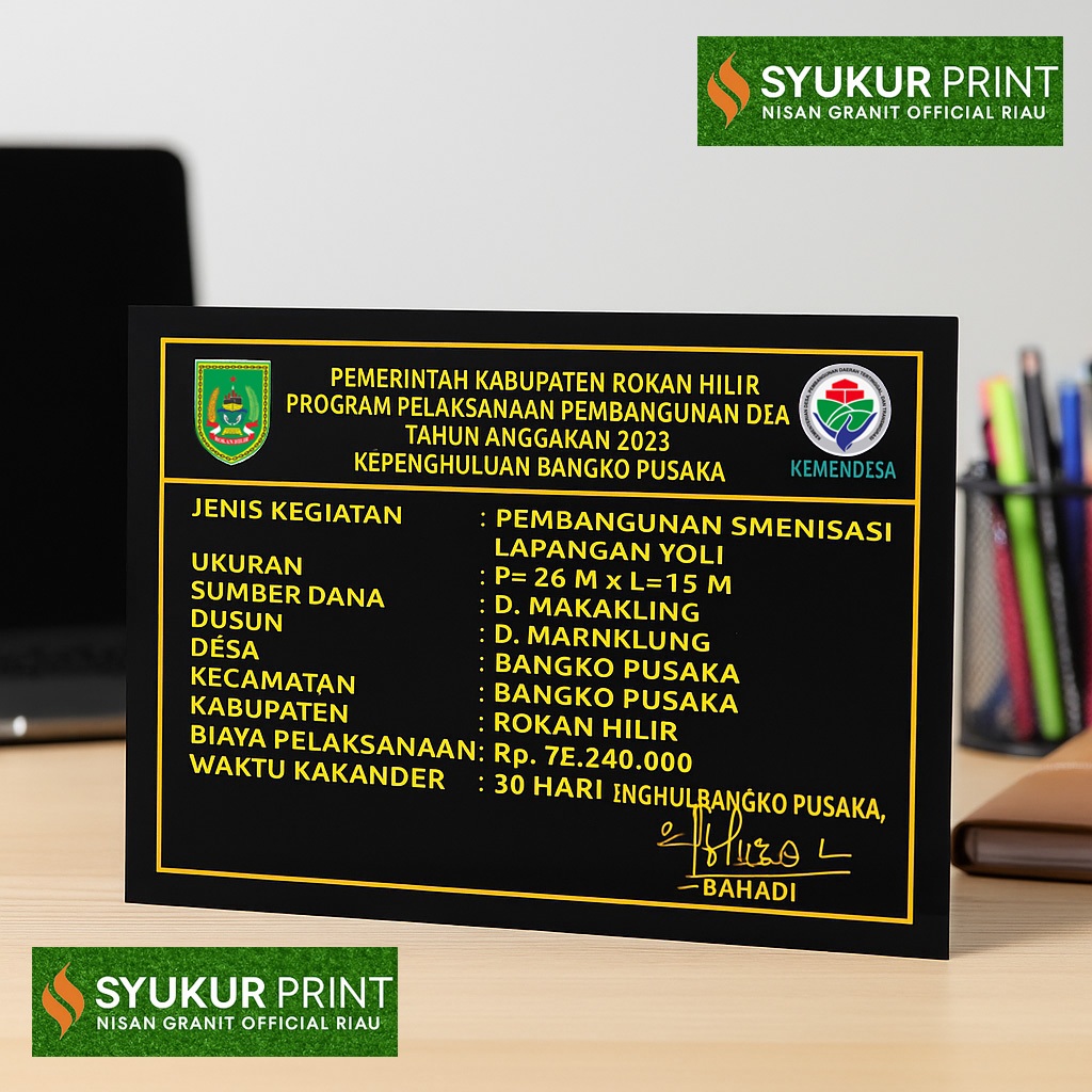 

[COD] Prasasti Pembangunan Dana Desa / Peresmian / Batu Nisan