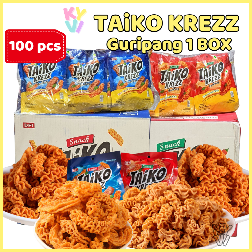 

KYVI - Taiko Krezz Guripang Isi 100pcs x 16gr Rasa Sweet Spicy & Sapi Panggang / Taiko Krezz Sachet 16grx100pcs