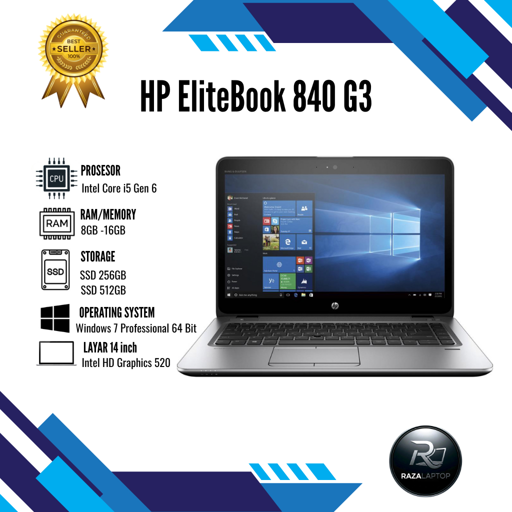 LAPTOP MURAH HP EliteBook 840 G3 TOUCHCREEN RAM 8/16GB | SSD 256GB/512GB | Mulus / Original / Berkua