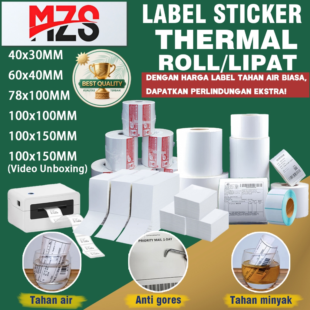 

Label Thermal Resi 40x30 60x40 78x100 100x100 100x150mm Stiker Printer Label Waterproof Roll/Lipat AJ006 AJ007 AJ009 AJ002 AJ003 AJN001 AJ001 AD003 AD001