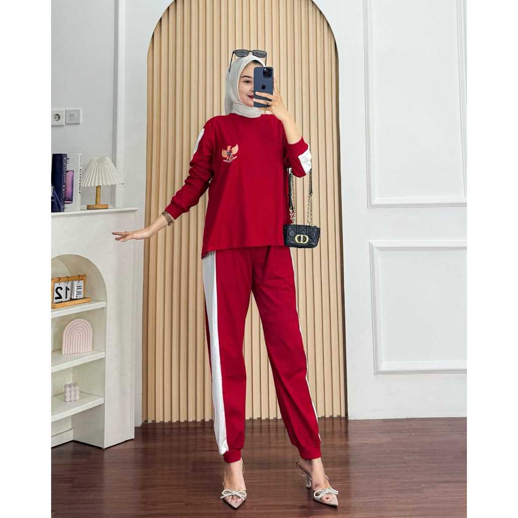 Baju  wanita Buat 17 Agustus baju wanita SET Agustusan Baju merah putih